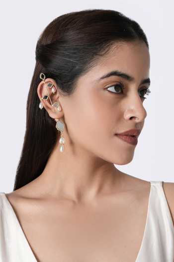 Vaidaan Piraya Pearl Mirror Earcuff - Single Pc 