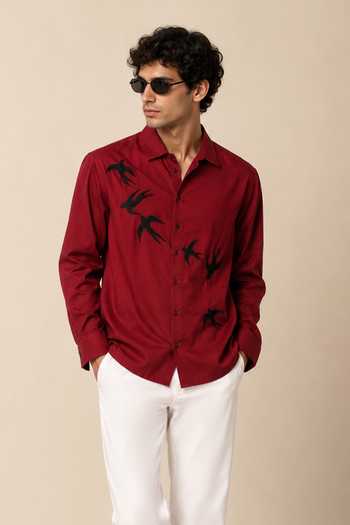 Varoin Marwah Maroon Aura Of Ascent Shirt 