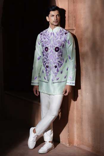 Varoin Marwah The Petal Stitch Paradox Nehru Jacket Set 