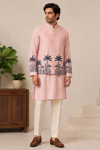 Varoin Marwah The Royal Palm Embroidered Nehru Jacket Set 