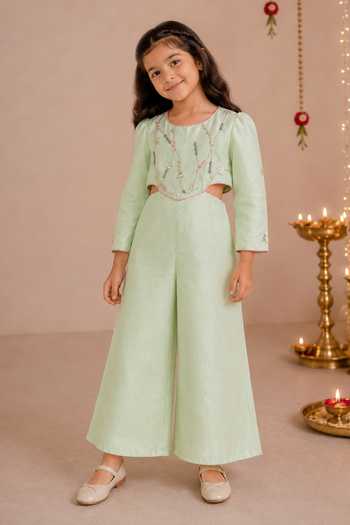 Darleen Kids Couture Nayra Sequin Embroidered Jumpsuit 