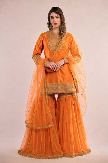 Saina Kapoor Yoke Embroidered Kurta Gharara Set 