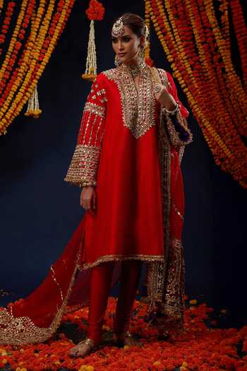 Preeti S Kapoor Embroidered Short Kurta Set 
