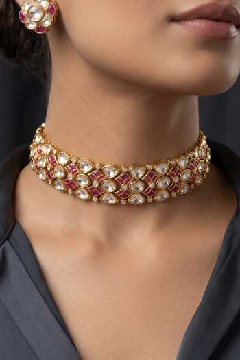 Joules By Radhika Veshaya Embellished Choker Necklace Set 