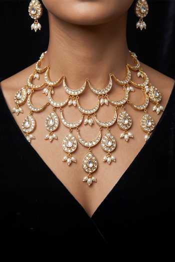 Joules By Radhika Nirvani Embellished Bridal Necklace Set