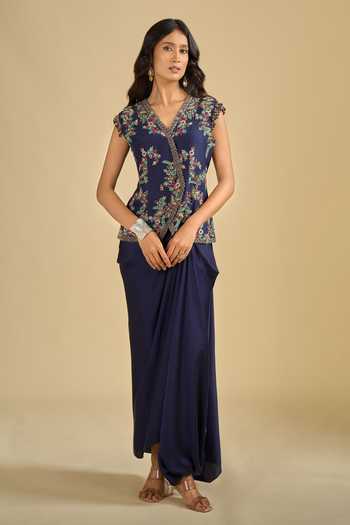 Prisho Dori Embroidered Jacket & Skirt Set 