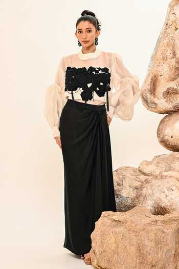 Day And Mood Embroidered Shirt & Skirt Set 