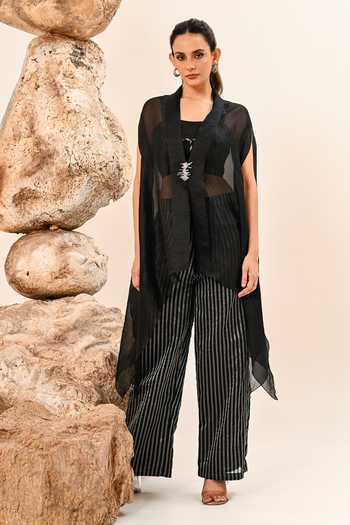 Day And Mood Kaftan & Chanderi Pant Set 