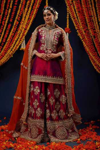 Preeti S Kapoor Embroidered Kurta Sharara Set 