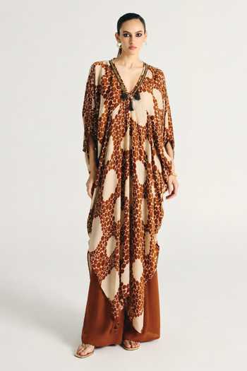 Kamaali Pret Oryx Printed Kaftan & Pant Set 