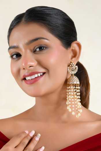 Prestones Zirconia Embellished Earrings 