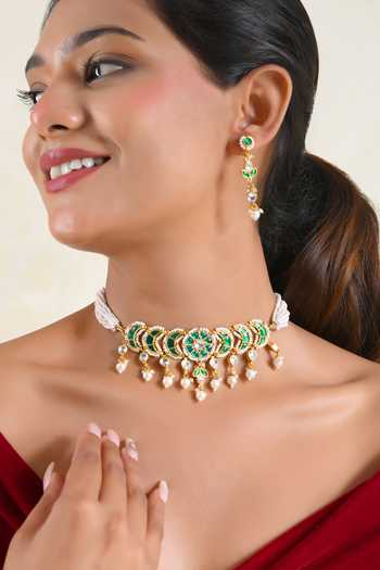 Prestones Zirconia Embellished Choker Set
