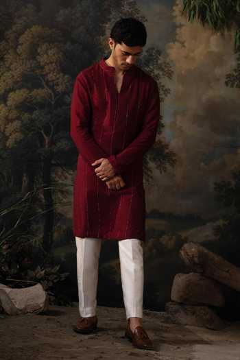 Ayush Jain Wintage Embroidered Kurta & Pant Set 