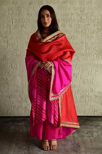 Shorshe Clothing Leheriya Pattern Kurta & Pant Set 