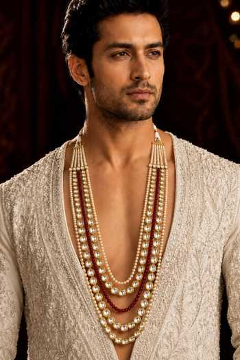 Vivinia By Vidhi Mehra Kundan & Pearl Layered Necklace 