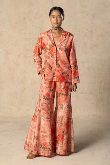 Basil Leaf Printed Jacket & Pant Set