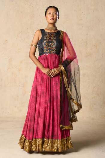Basil Leaf Embroidered Anarkali With Dupatta