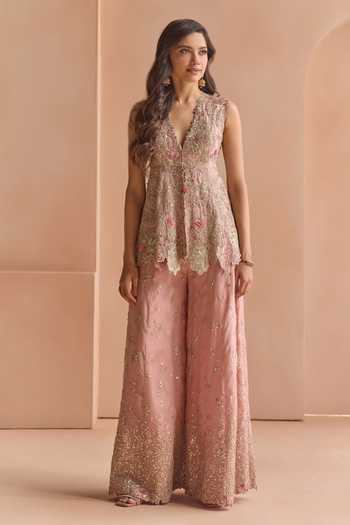 Osaa By Adarsh Embroidered Jacket & Gharara Set