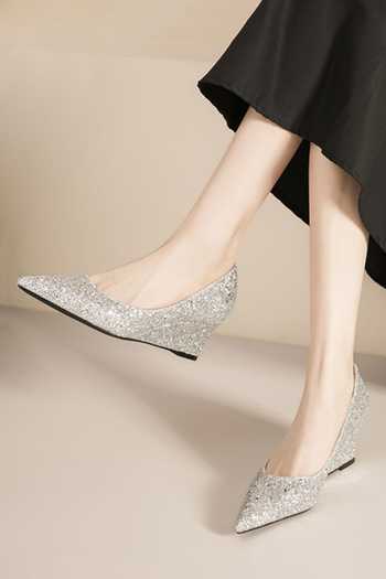 Ozzaro Shubh Glitter Finish Wedges 