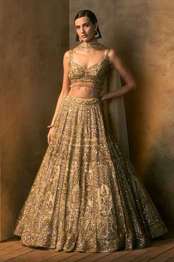 Angad Singh Meridian Floral Embroidered Lehenga Set 