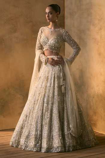 Angad Singh Seraphine Net Embroidered Lehenga Set 
