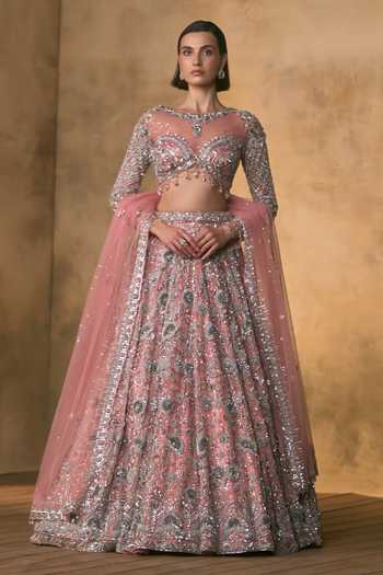 Angad Singh Rosalind Botanical Embroidered Lehenga Set 