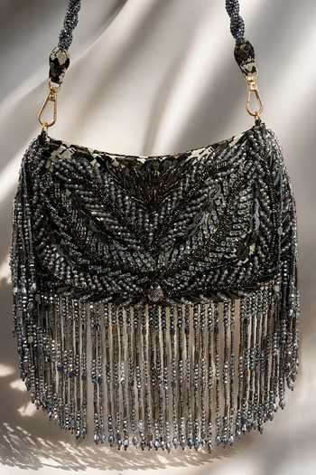 Born Flash Dark Luxe Beaded Hand Bag 