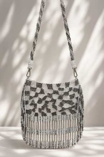Born Flash Mono Chic Beaded Hand Bag 