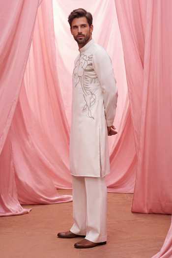 Amit Arora Thread Embroidered Kurta & Palazzo Set 