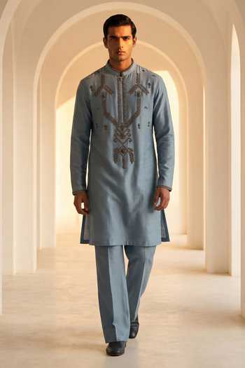 Amit Arora Chanderi Silk Kurta & Pant Set 