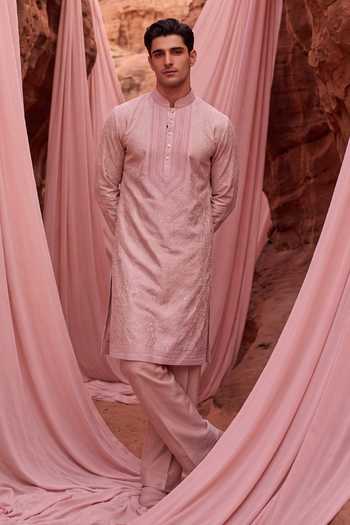 Amit Arora Chanderi Silk Kurta & Pant Set 