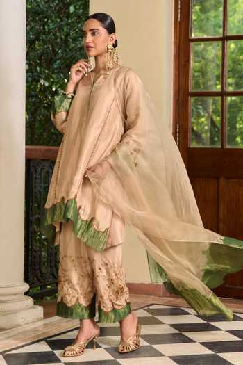 TA’Assur Hand Embroidered Silk Kurta Set 