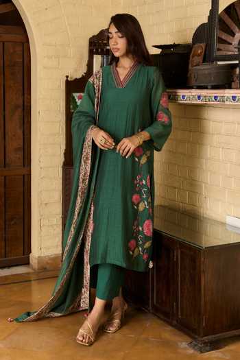 TA’Assur Applique Chanderi Kurta Set 