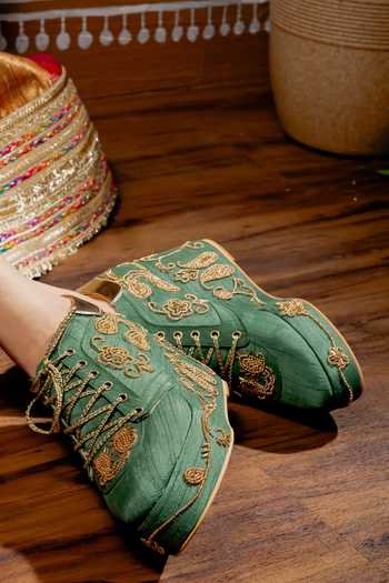 Tiesta Raas Embroidered Sneaker Wedges