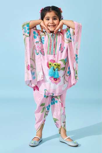 Joey & Pooh Raya Printed Kaftan & Pant Set 