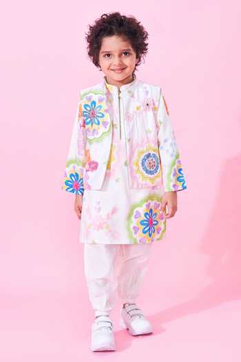 Joey & Pooh Mae Printed Bundi & Kurta Set 