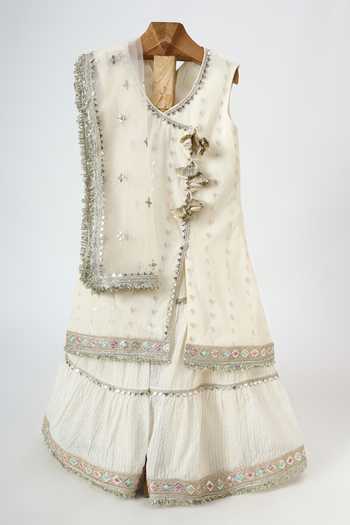 Minime Organics Embroidered Kurta Sharara Set 