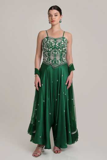 Keith Gomes Embroidered Corset Palazzo Set 