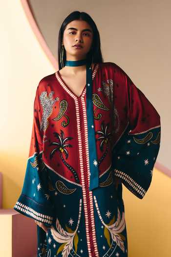 NOIB Adah Nocturnal Jungle Print Kaftan 