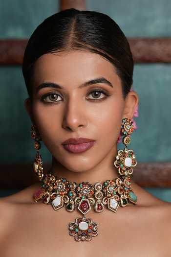 Cao Jewellery Gemstone Embellished Necklace Set 