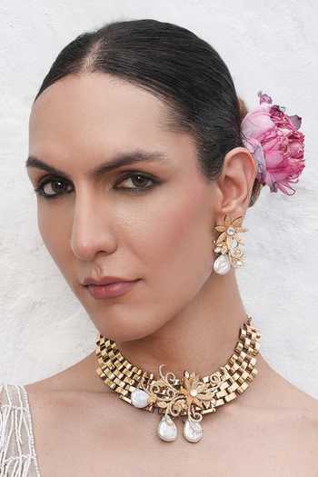 Cao Jewellery Baroque Pearl Necklace & Earrings Set 
