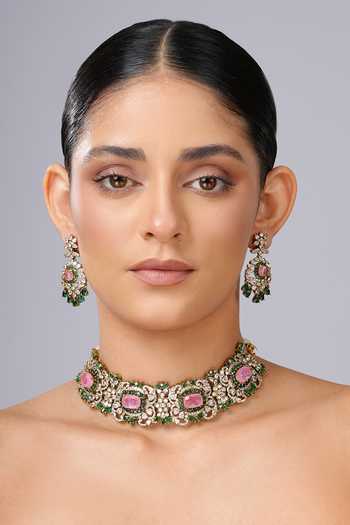 Cao Jewellery Stone Embellished Choker Set 