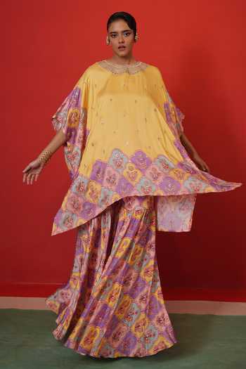 Swati Vijaivargie Butterfly Short Poncho & Sharara Set 