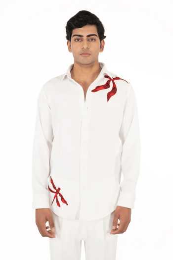 Menoir Dragonfly Embroidered Shirt 
