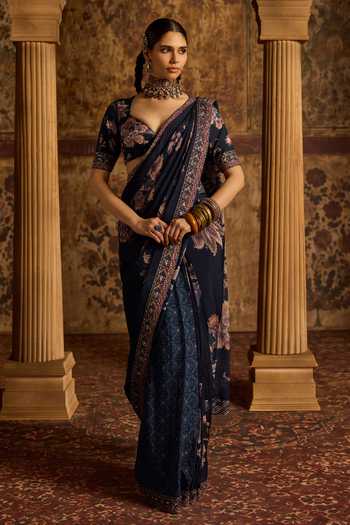 Kalista Sayna Printed Saree & Blouse Set