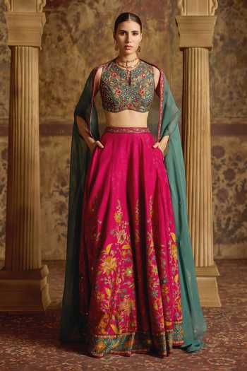 Kalista Amyha Embroidered Cape Sharara Set