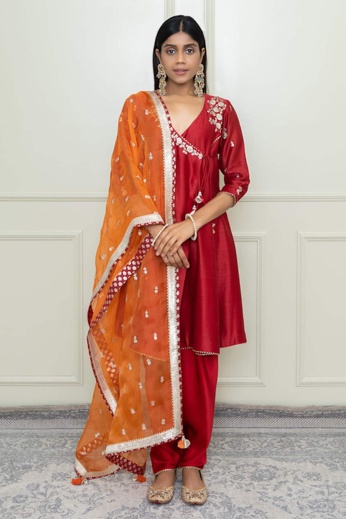 Sheetal Batra Silk Chanderi Angrakha Set 