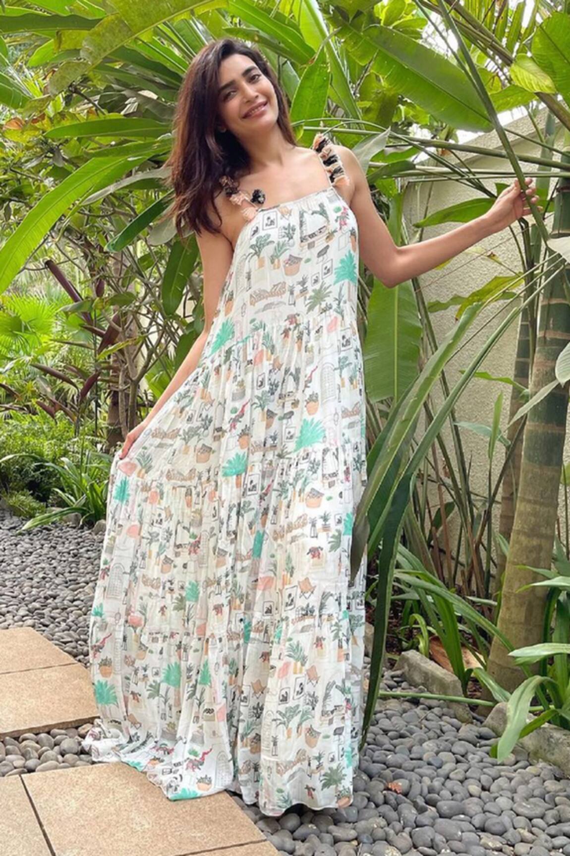 PS Pret By Payal Singhal Morocco Print Tiered Gown