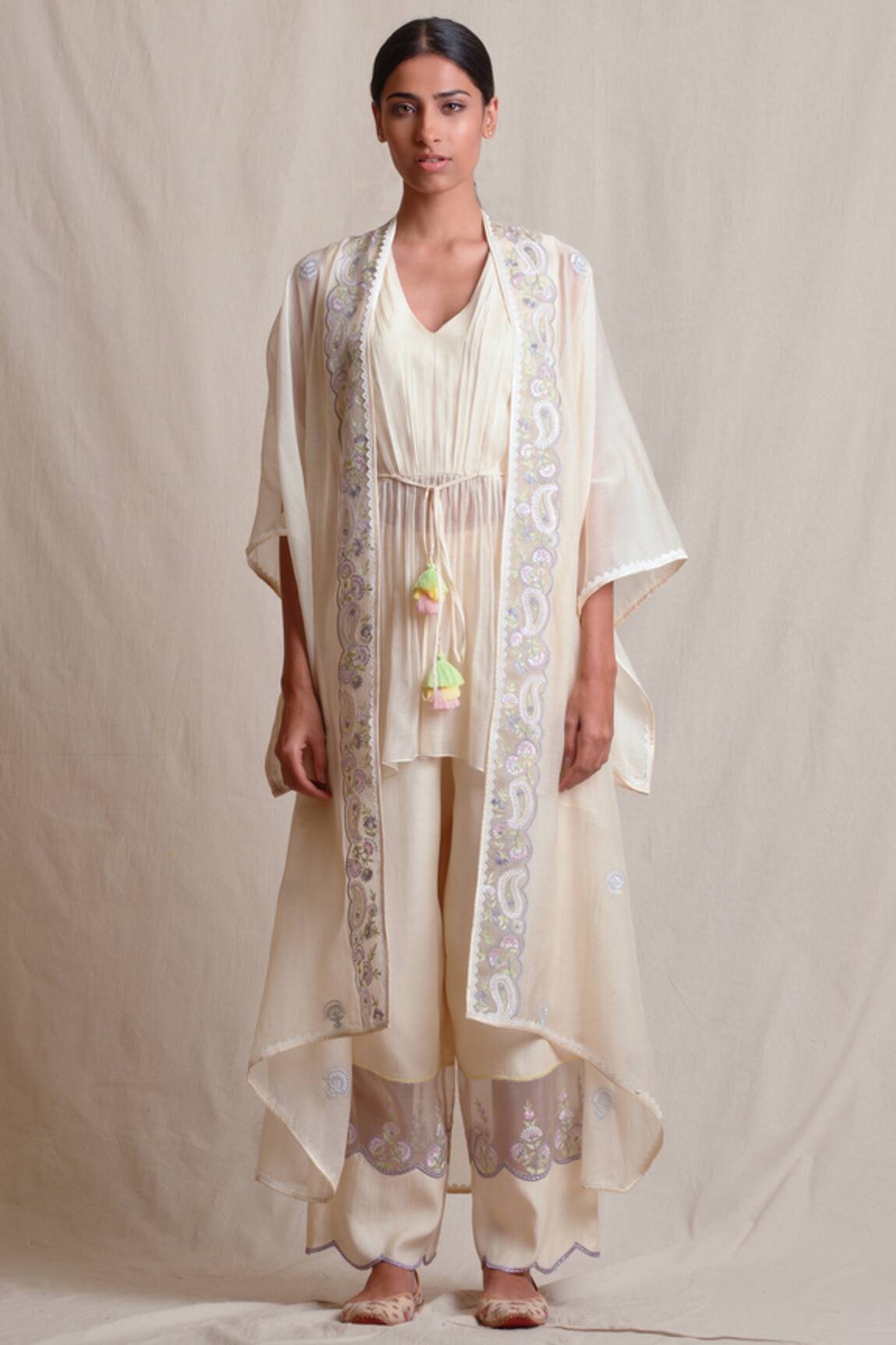 Sue Mue Handloom Cotton jacket kurta pant set