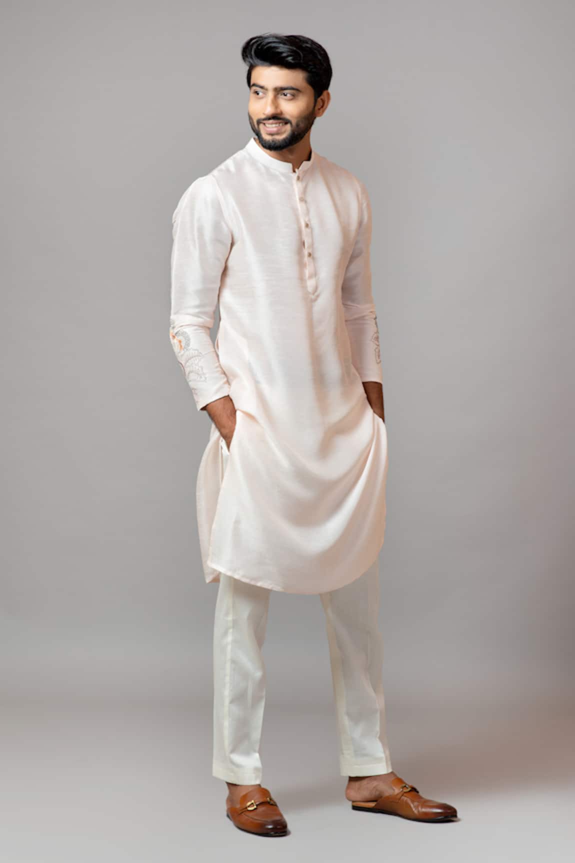 Paarsh Silk Embroidered Kurta Set